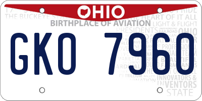 OH license plate GKO7960