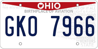 OH license plate GKO7966