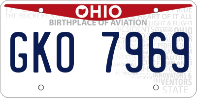 OH license plate GKO7969