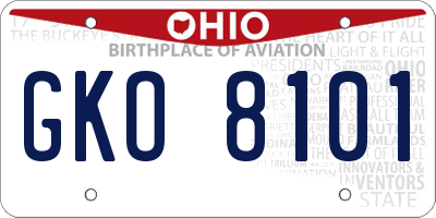 OH license plate GKO8101