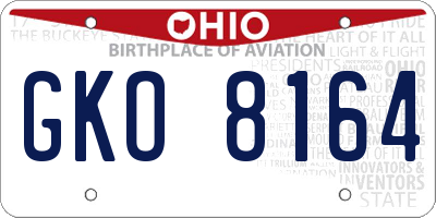 OH license plate GKO8164