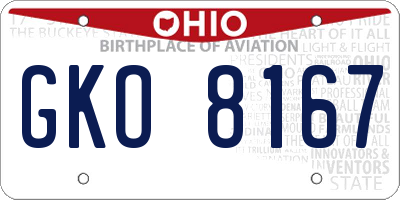 OH license plate GKO8167
