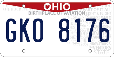 OH license plate GKO8176