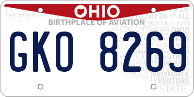 OH license plate GKO8269