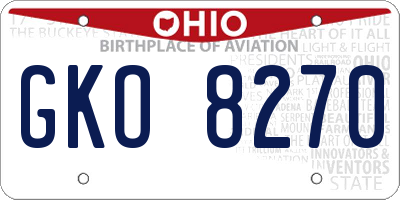 OH license plate GKO8270