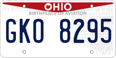 OH license plate GKO8295