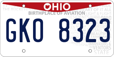 OH license plate GKO8323