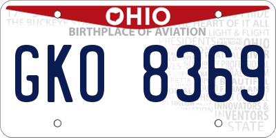 OH license plate GKO8369