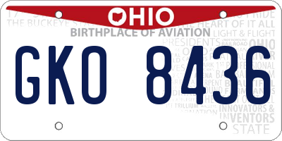 OH license plate GKO8436