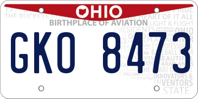 OH license plate GKO8473