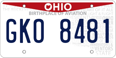 OH license plate GKO8481