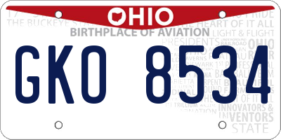 OH license plate GKO8534