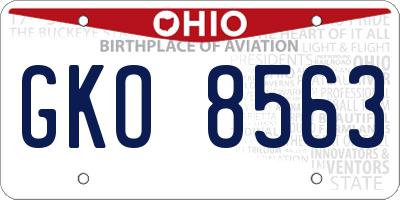 OH license plate GKO8563