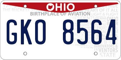 OH license plate GKO8564