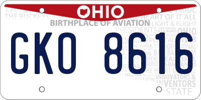 OH license plate GKO8616