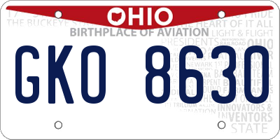 OH license plate GKO8630