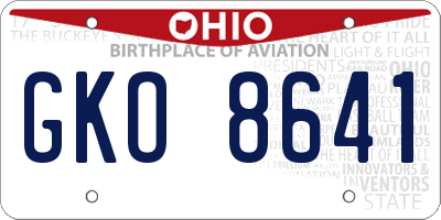OH license plate GKO8641