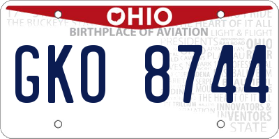 OH license plate GKO8744