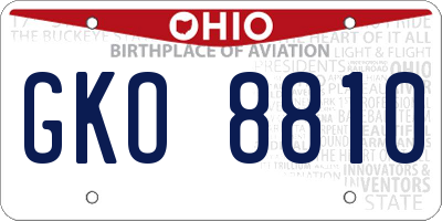OH license plate GKO8810