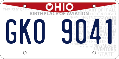 OH license plate GKO9041