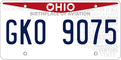 OH license plate GKO9075