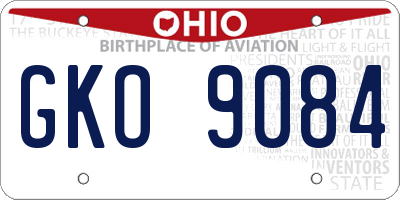 OH license plate GKO9084