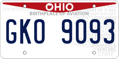 OH license plate GKO9093