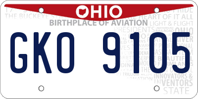 OH license plate GKO9105