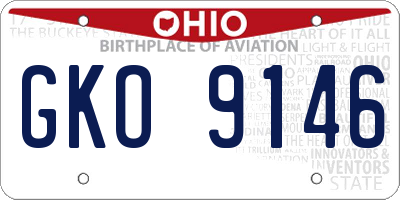 OH license plate GKO9146