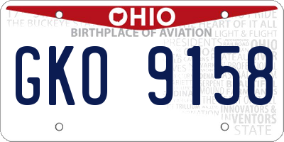 OH license plate GKO9158