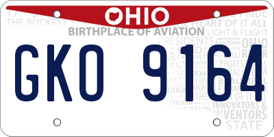 OH license plate GKO9164