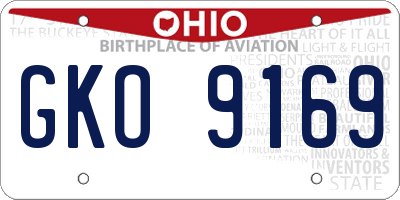 OH license plate GKO9169