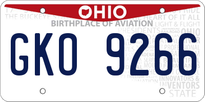 OH license plate GKO9266