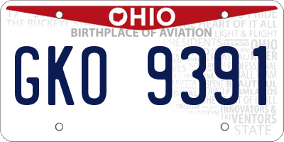 OH license plate GKO9391