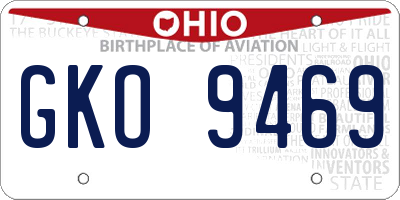 OH license plate GKO9469