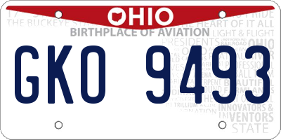OH license plate GKO9493