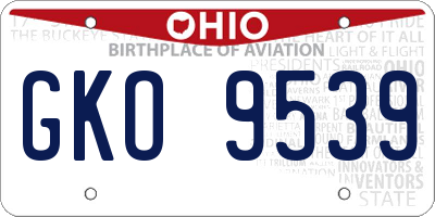 OH license plate GKO9539