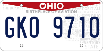 OH license plate GKO9710