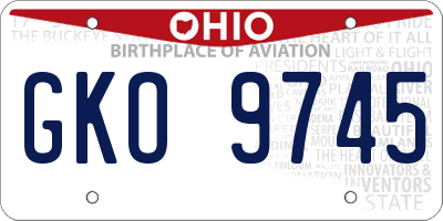 OH license plate GKO9745