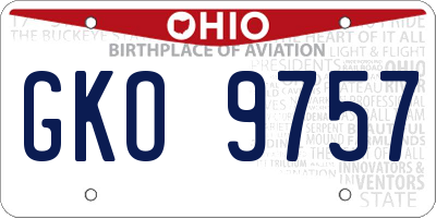 OH license plate GKO9757
