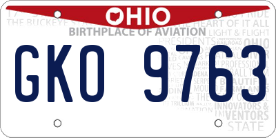 OH license plate GKO9763