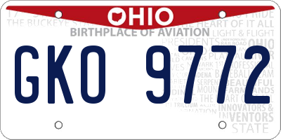 OH license plate GKO9772