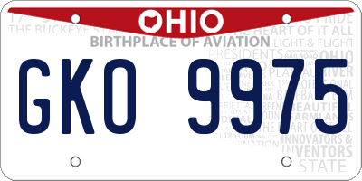 OH license plate GKO9975