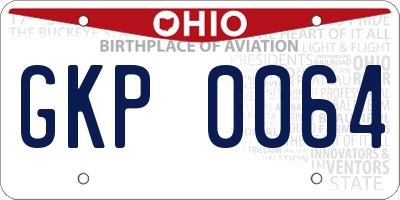 OH license plate GKP0064