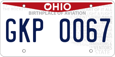 OH license plate GKP0067
