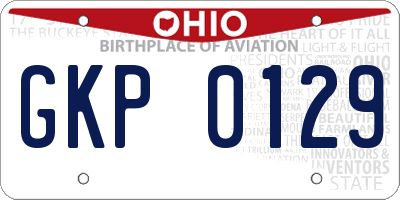 OH license plate GKP0129
