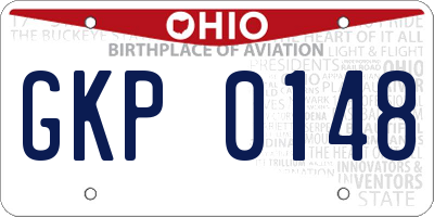 OH license plate GKP0148