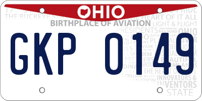OH license plate GKP0149