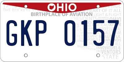 OH license plate GKP0157