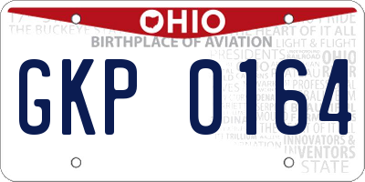 OH license plate GKP0164